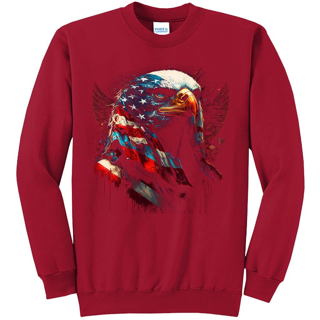 Eagle Face American Flag Patriotic T-Shirt (O)