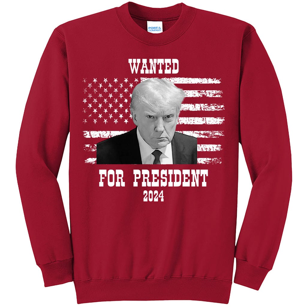 Wanted For President 2024 Trump Mug Shot T-Shirt (O)