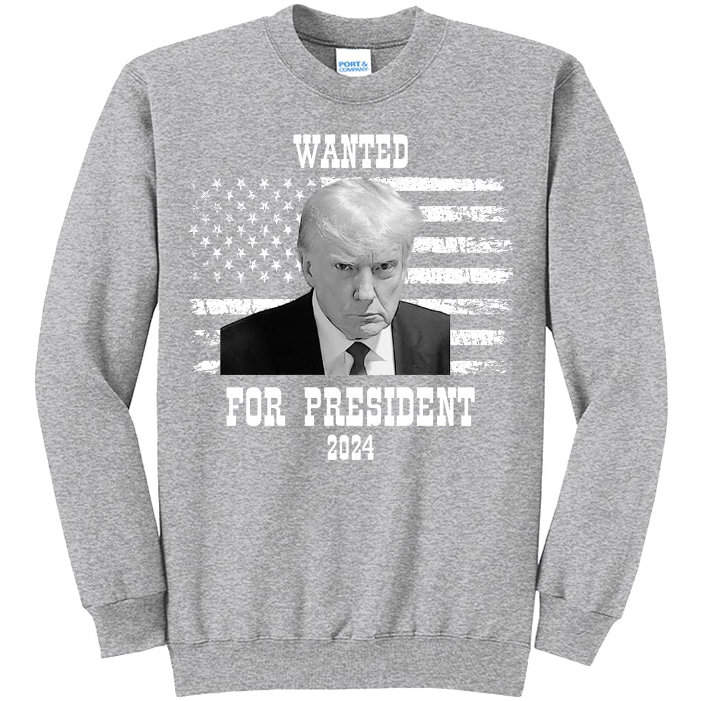 Wanted For President 2024 Trump Mug Shot T-Shirt (O)