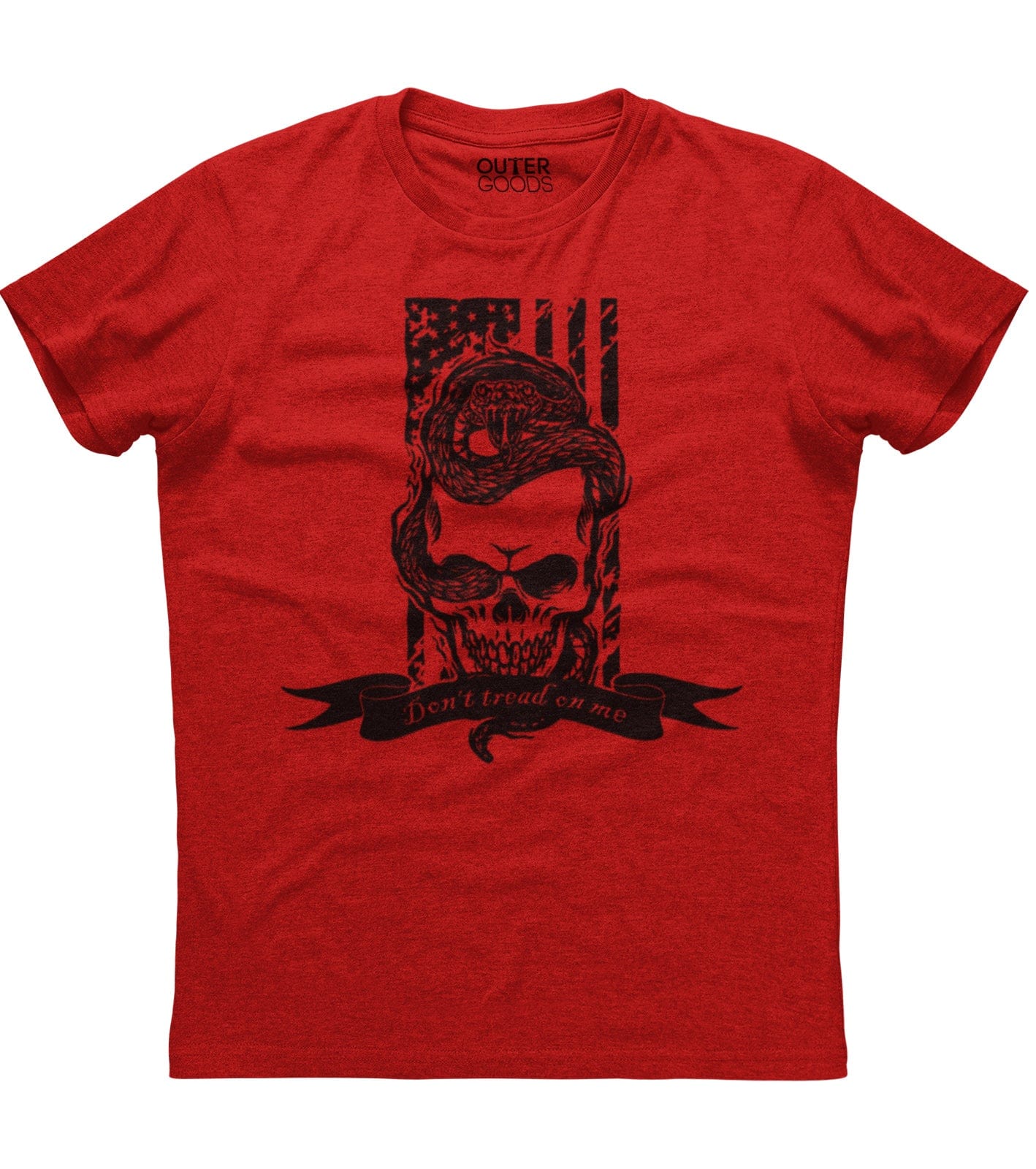 Don't Tread on Me Snake and Skull Patriotic T-Shirt (O)