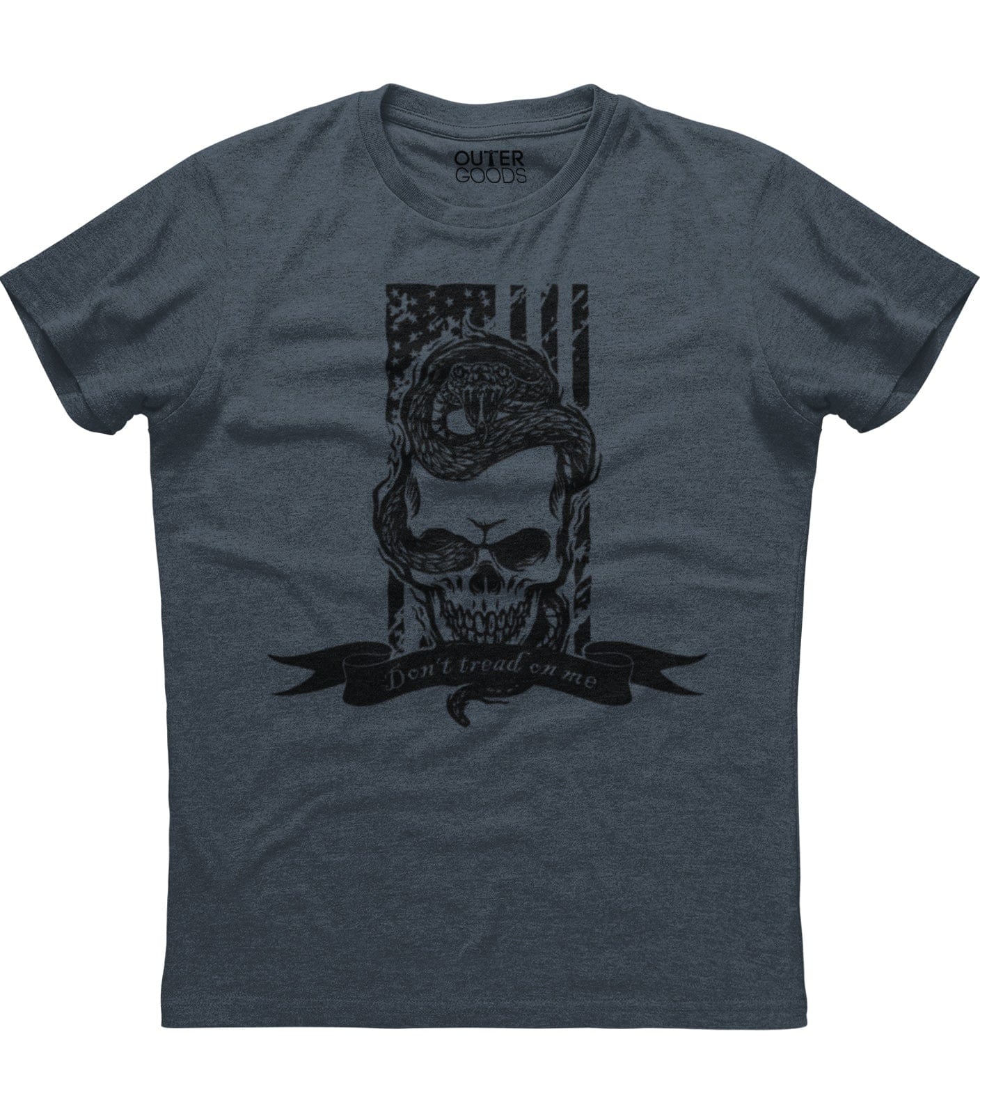 Don't Tread on Me Snake and Skull Patriotic T-Shirt (O)