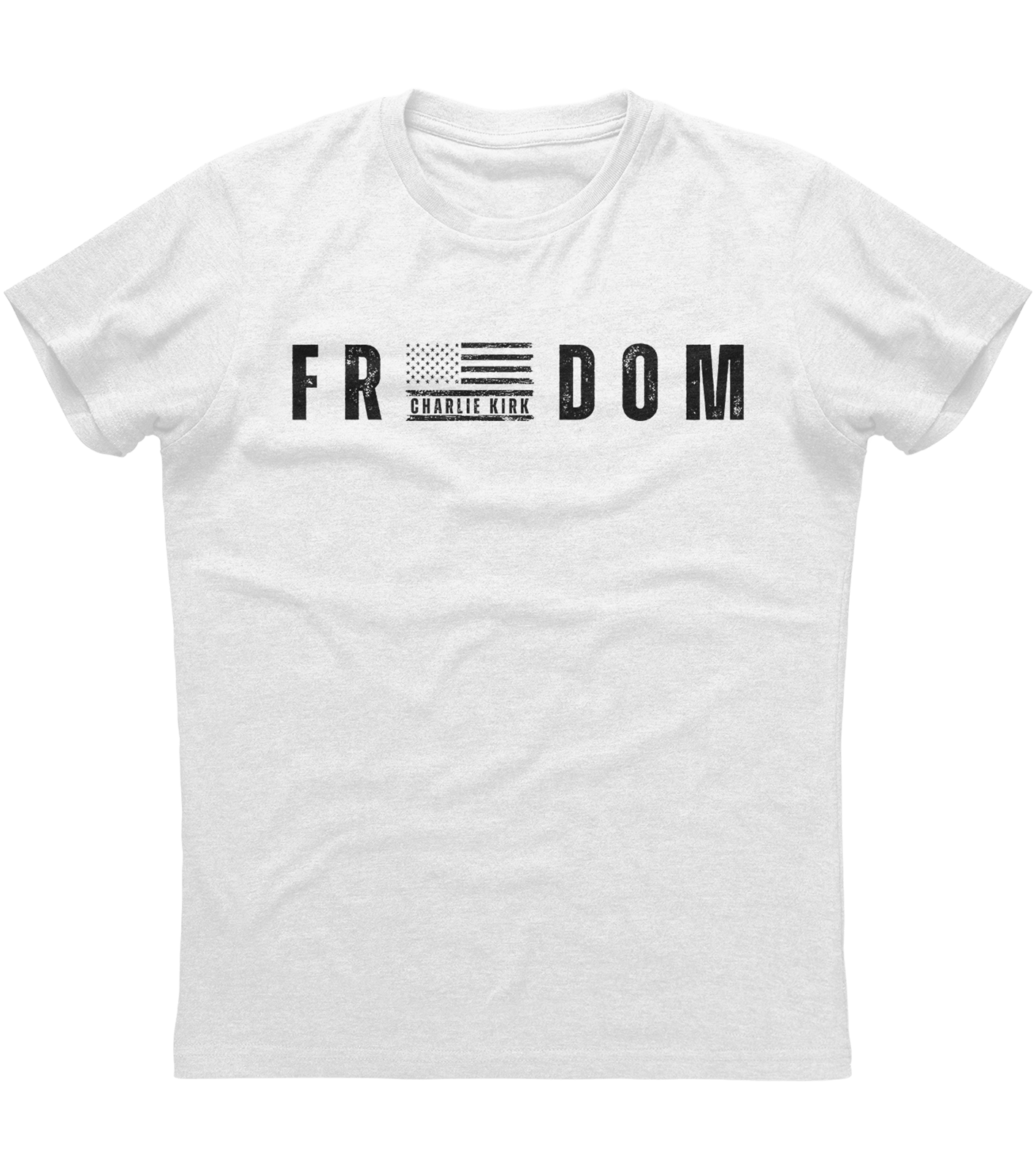 Charlie Kirk Freedom American Flag T-Shirt (O)
