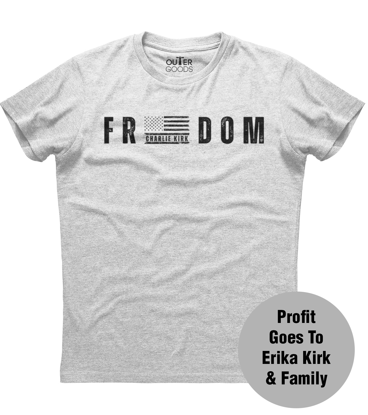 Charlie Kirk Freedom American Flag T-Shirt (O)