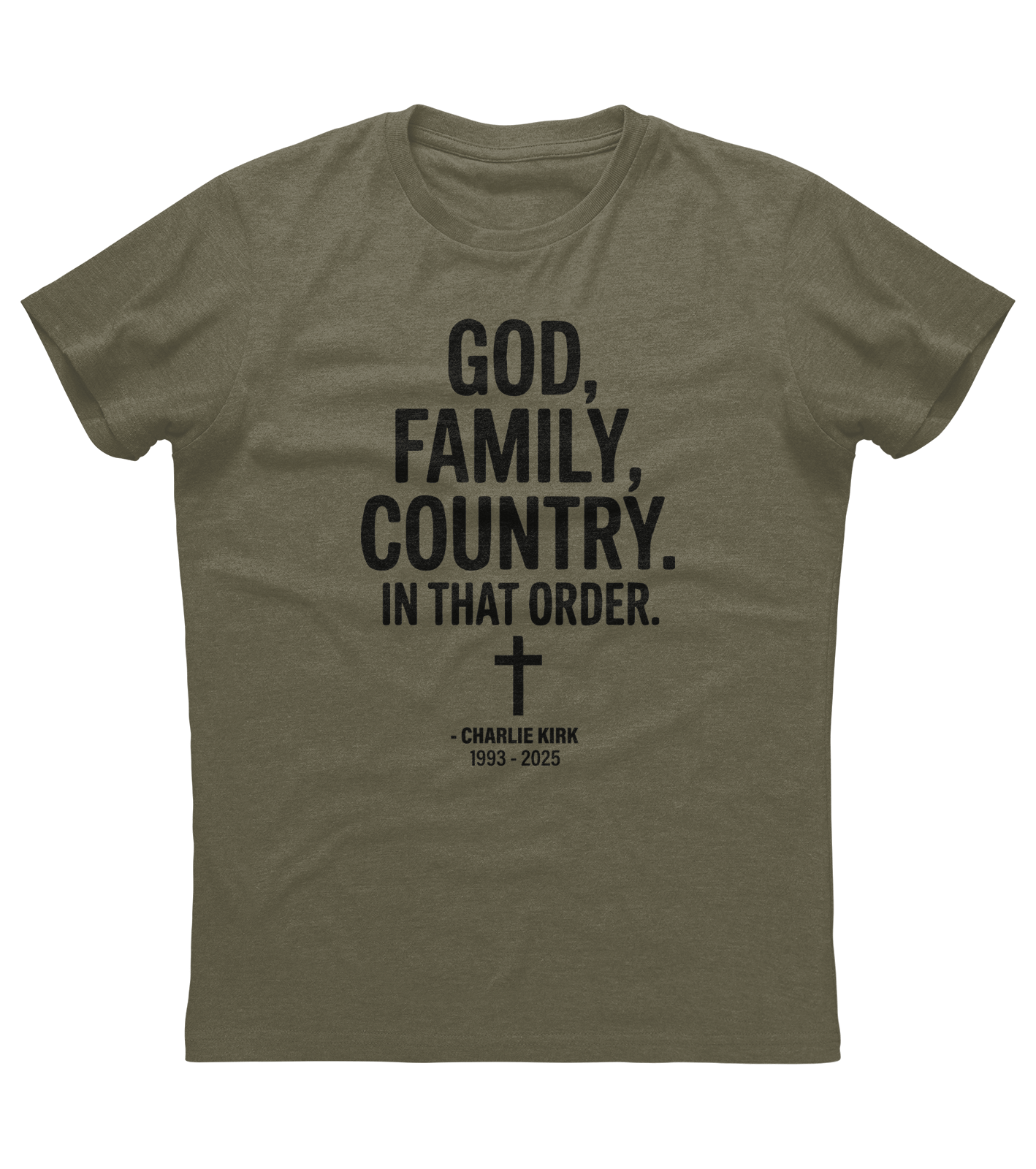 God Family Country In That Order Charlie Kirk Memorial T-shirt (O)