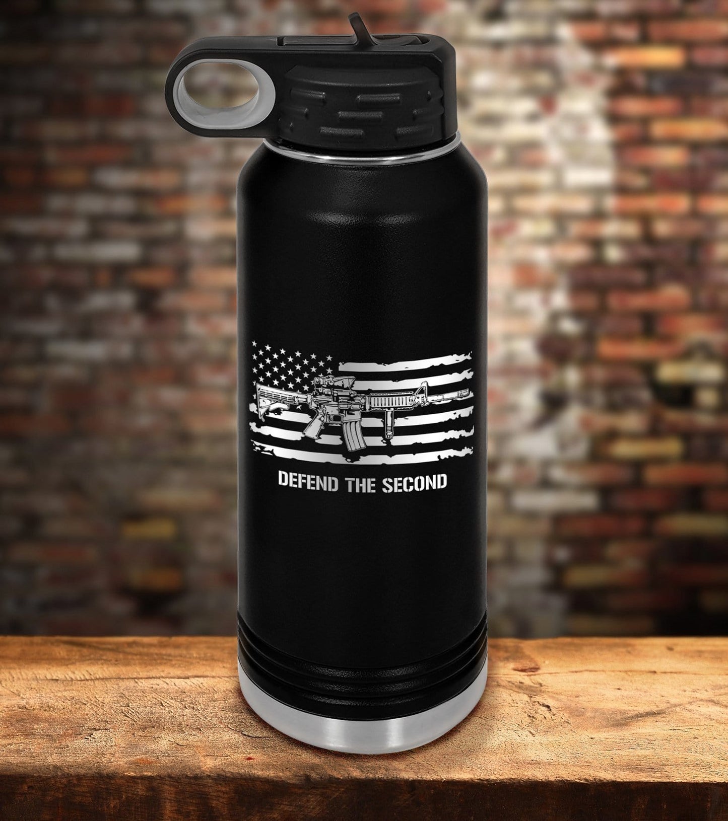 Defend the Second Laser Engraved Water Bottle (O)