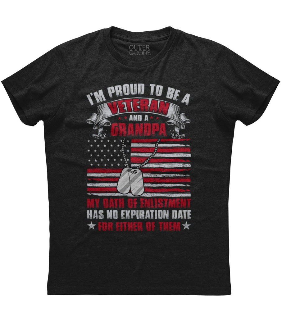 I'm Proud To Be A Veteran And Grandpa T-Shirt (O)