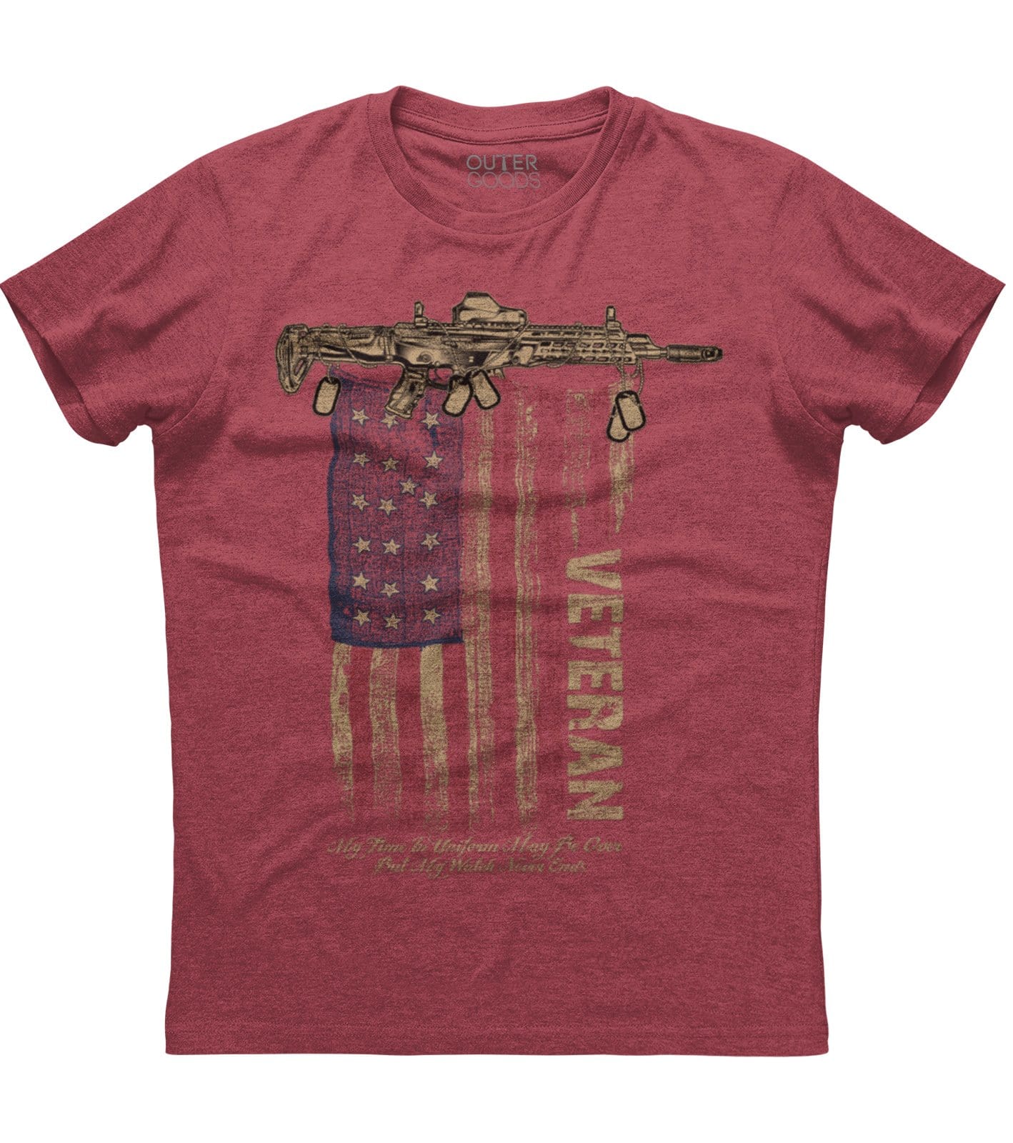 Veteran My Time In Uniform May Be Over But My Watch Never Ends T-Shirt (O)