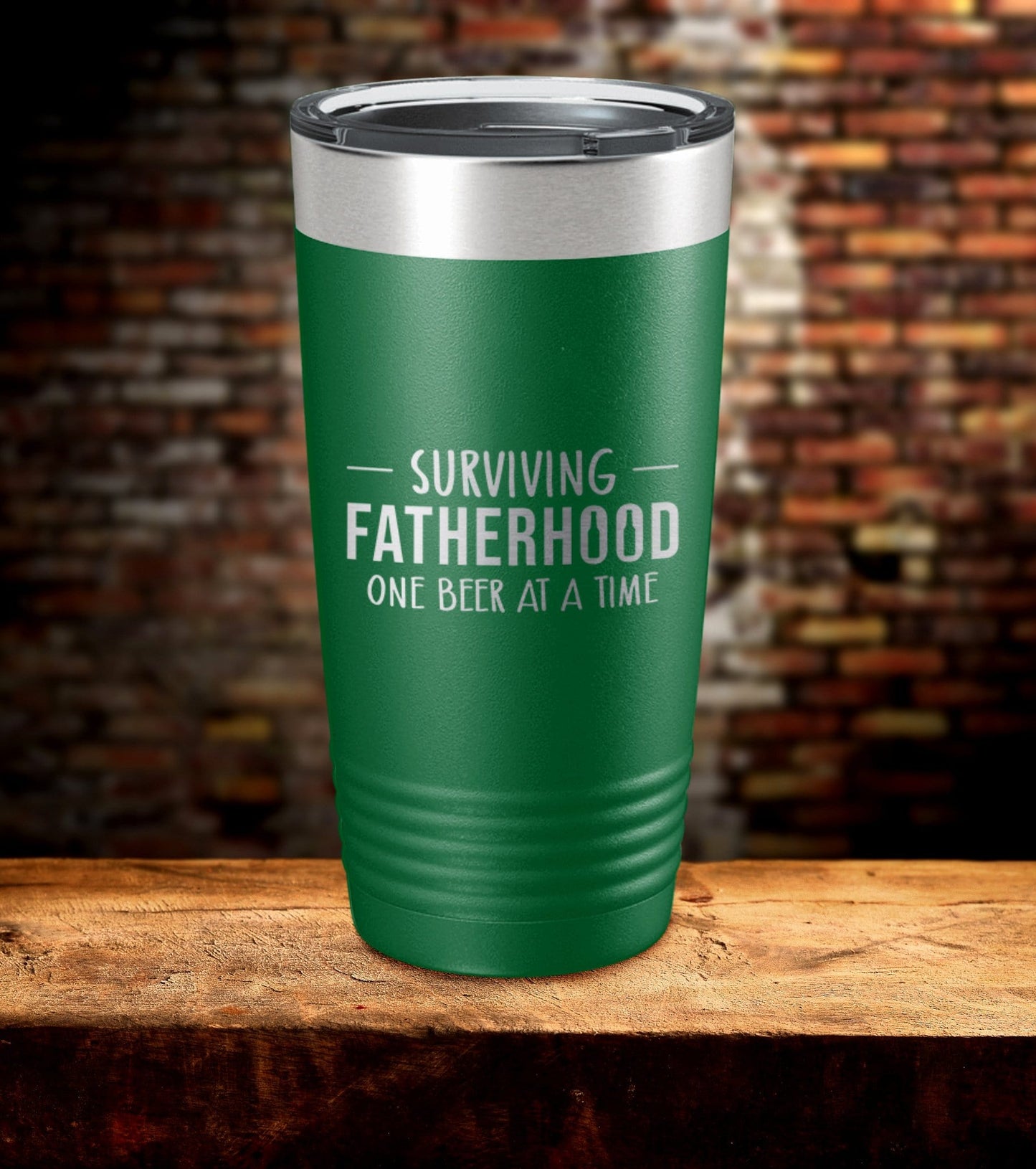 Surviving Fatherhood One Beer at a Time Laser Engraved Tumbler (O)
