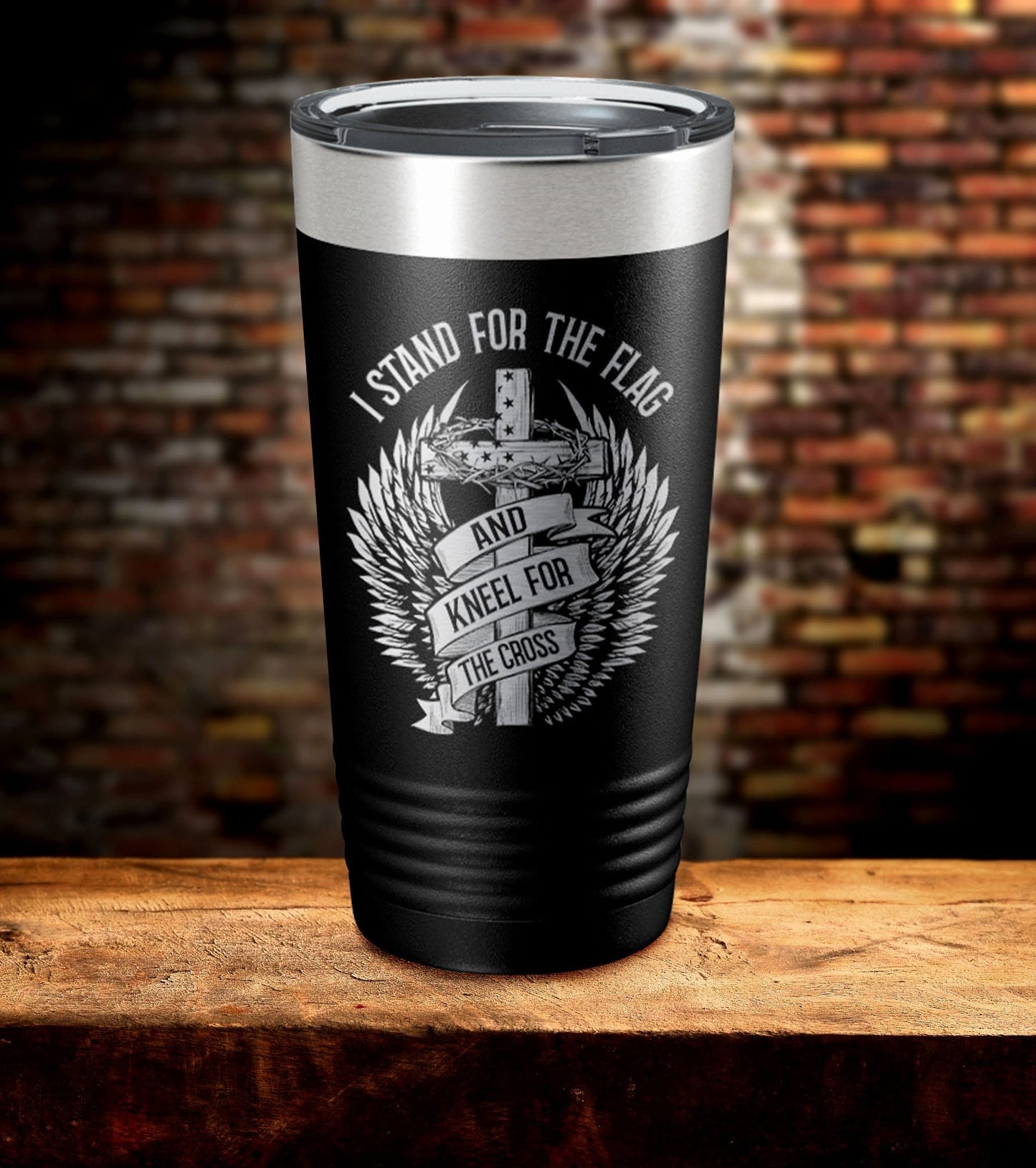 Stand For The Flag Laser Engraved Tumbler (O)