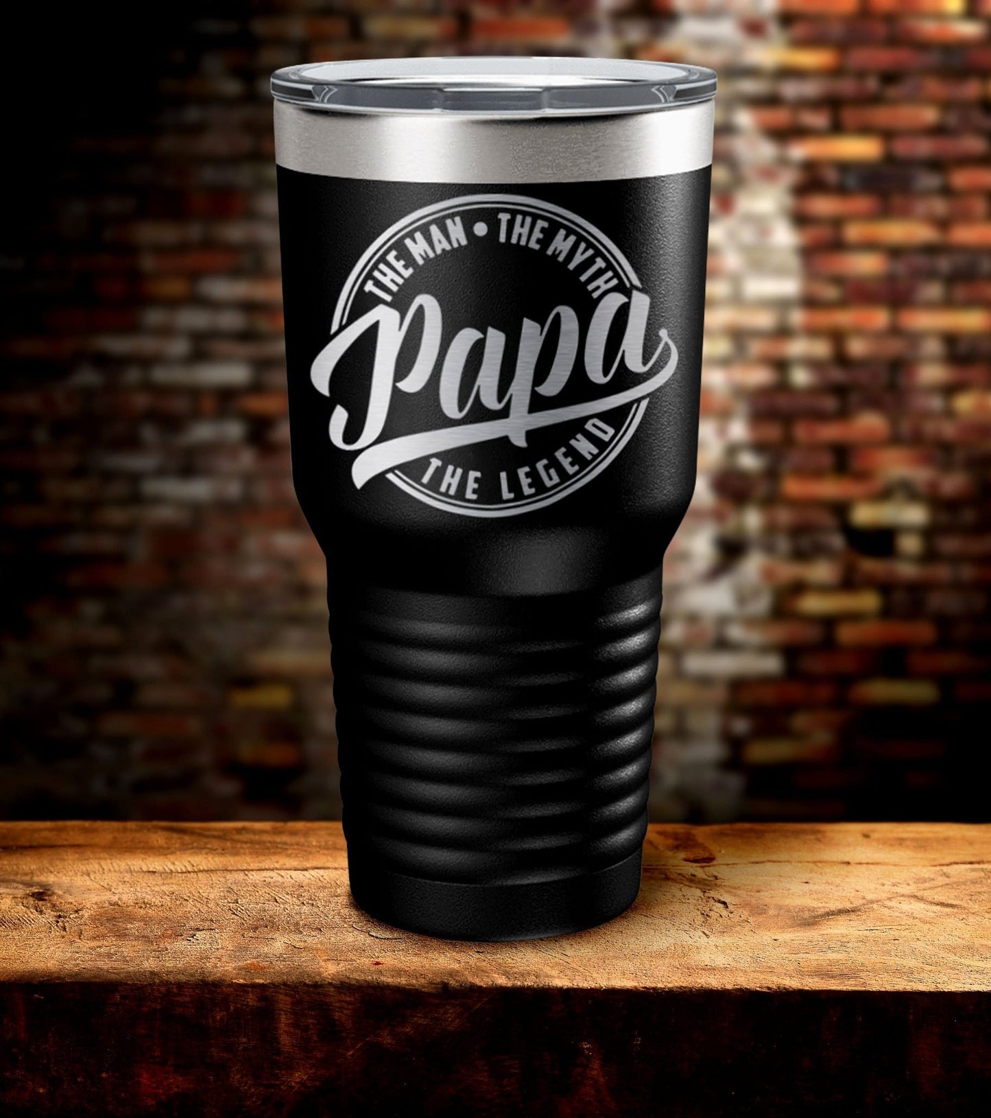 Papa The Man The Myth The Legend Laser Engraved Tumbler (O)