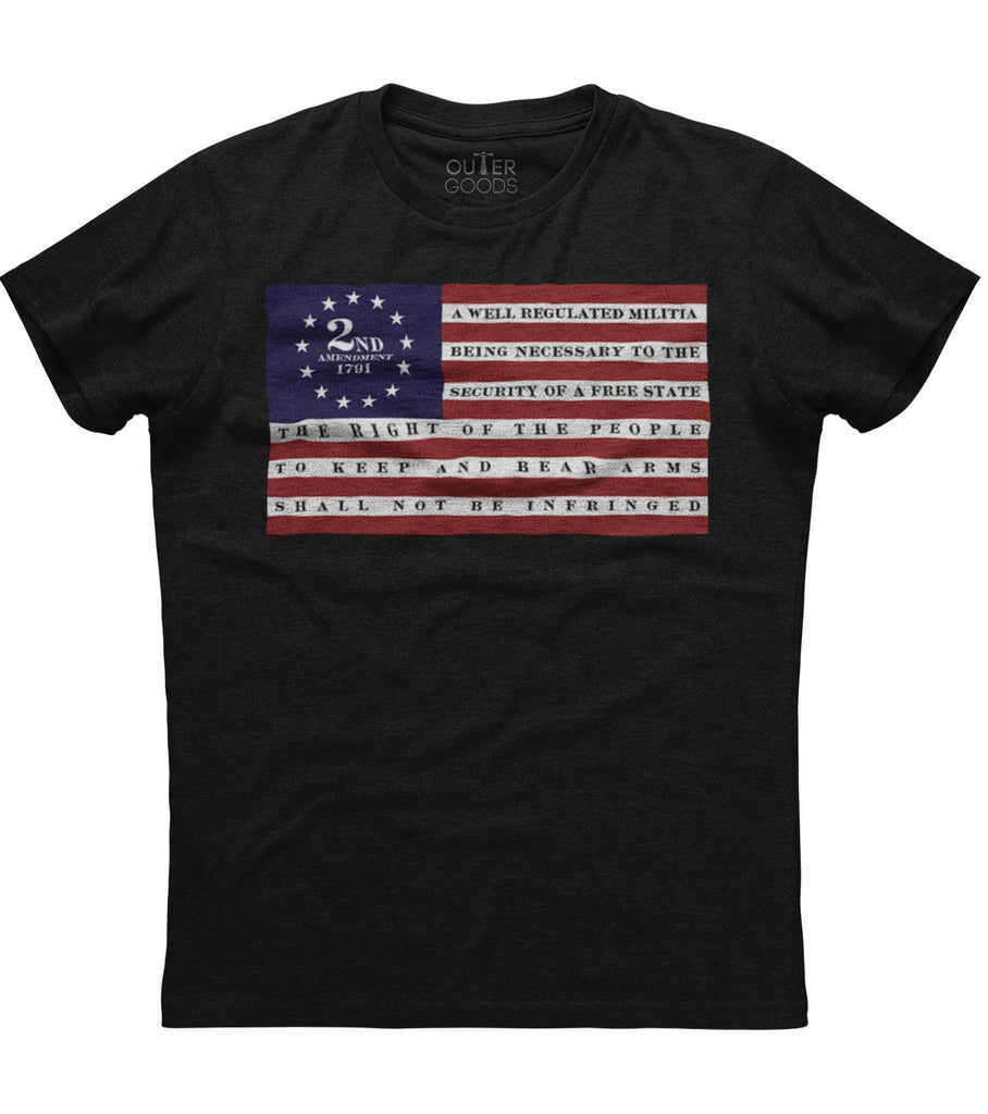 2nd Amendment 1791 American Flag T-Shirt (O)