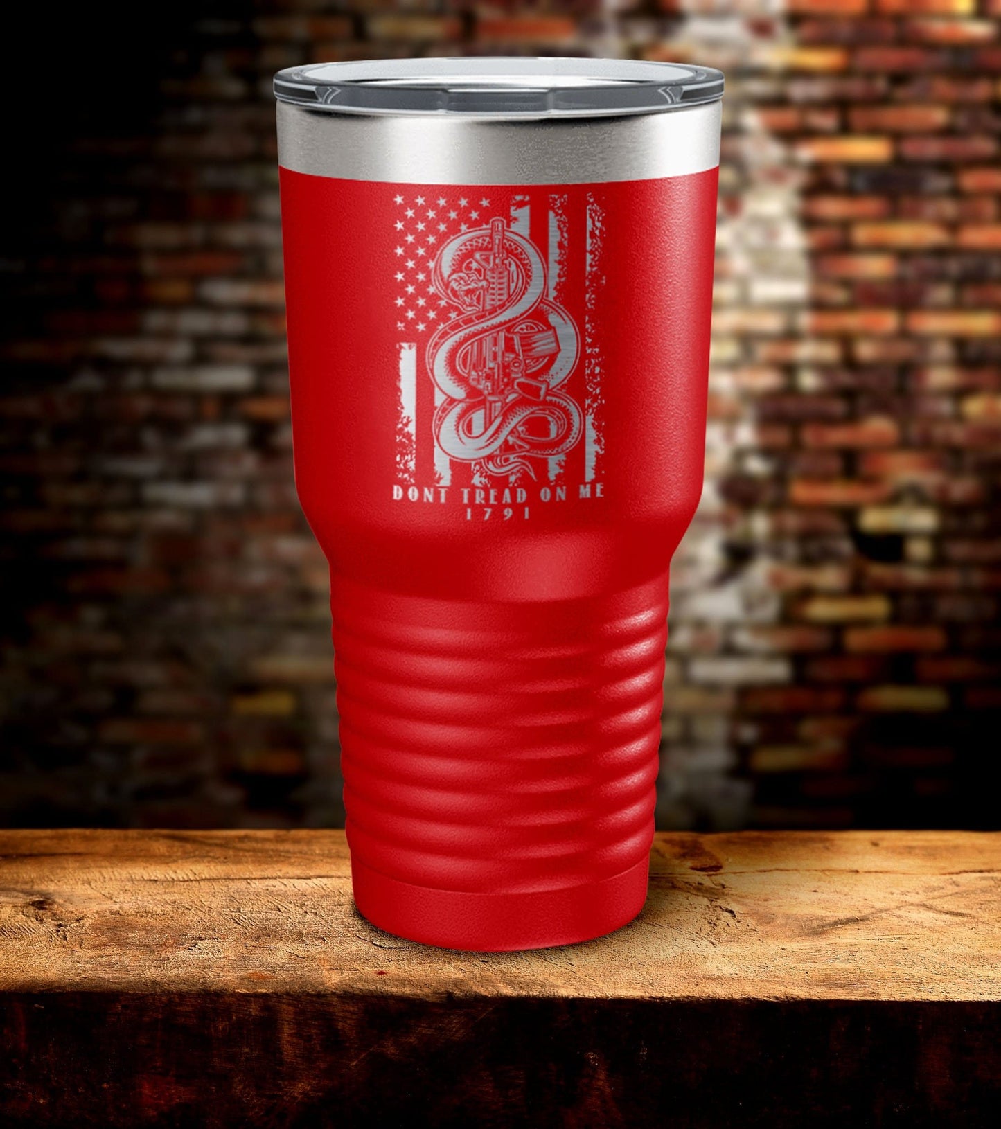 Don't Tread On Me American Flag Tumbler (O)