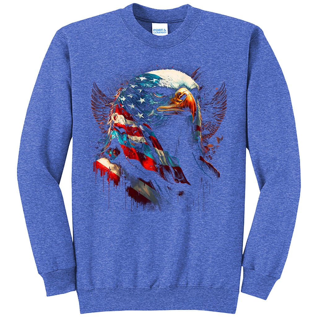 Eagle Face American Flag Patriotic T-Shirt (O)