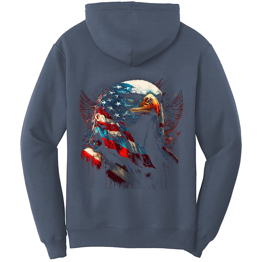 Eagle Face American Flag Patriotic T-Shirt (O)
