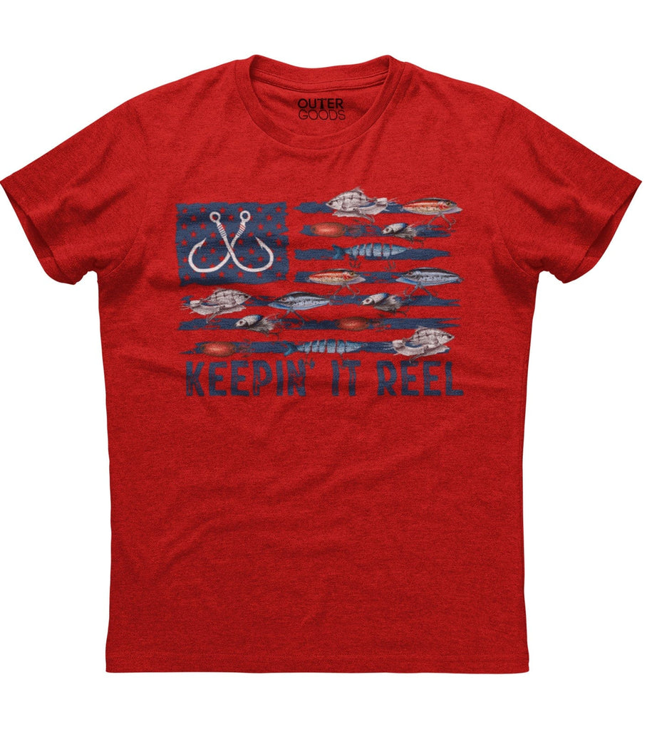 Keepin it Reel Patriotic Flag T-Shirt (O)