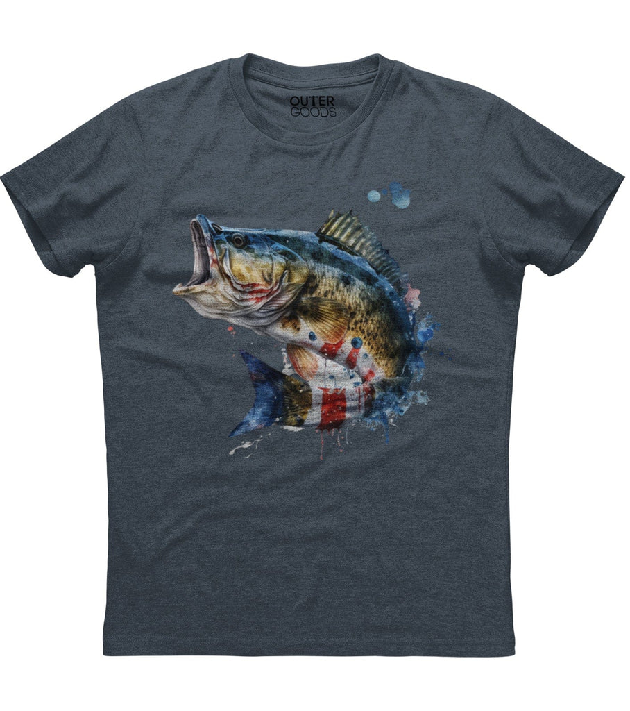 Big Mouth Bass Patriotic T-Shirt (O)