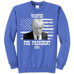 Wanted For President 2024 Trump Mug Shot T-Shirt (O)