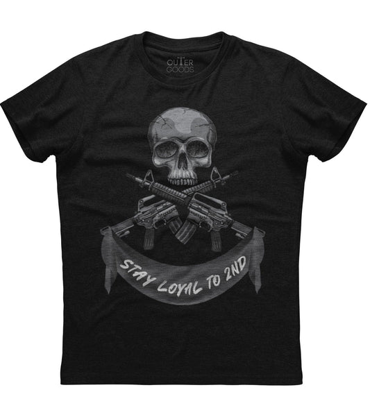 Stay Loyal To 2nd Amendment Guns Skull T-Shirt (O)