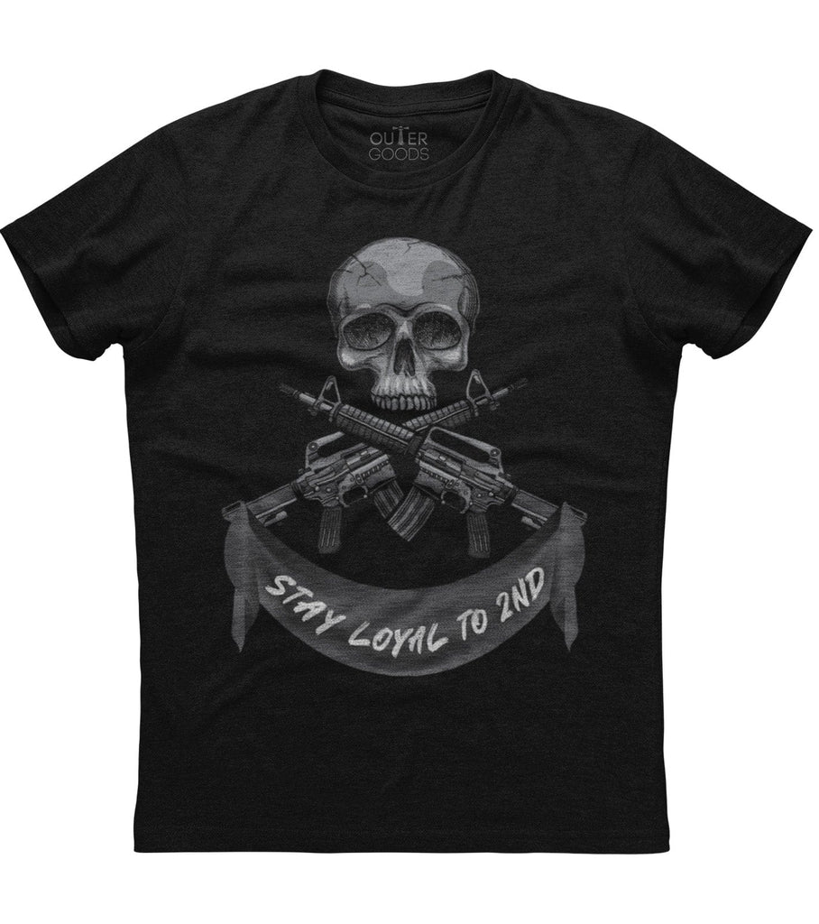 Stay Loyal To 2nd Amendment Guns Skull T-Shirt (O)