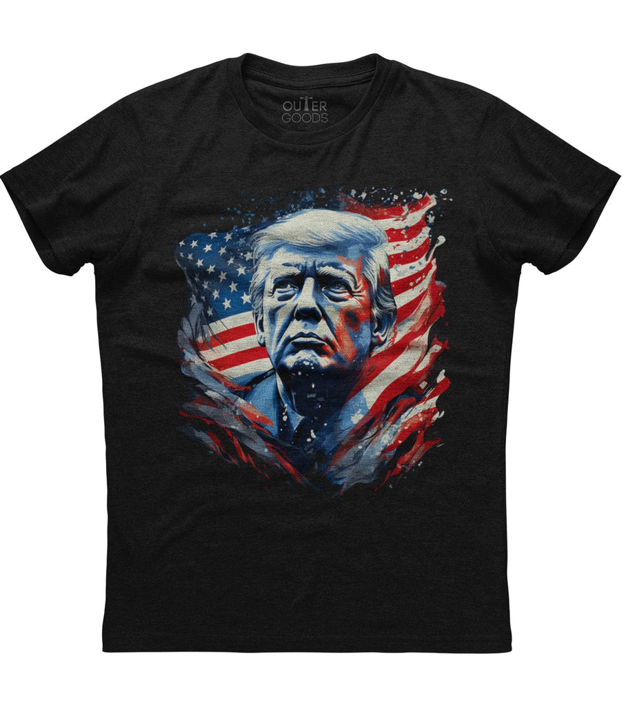 Donald Trump American Flag Patriotic T-Shirt (O)