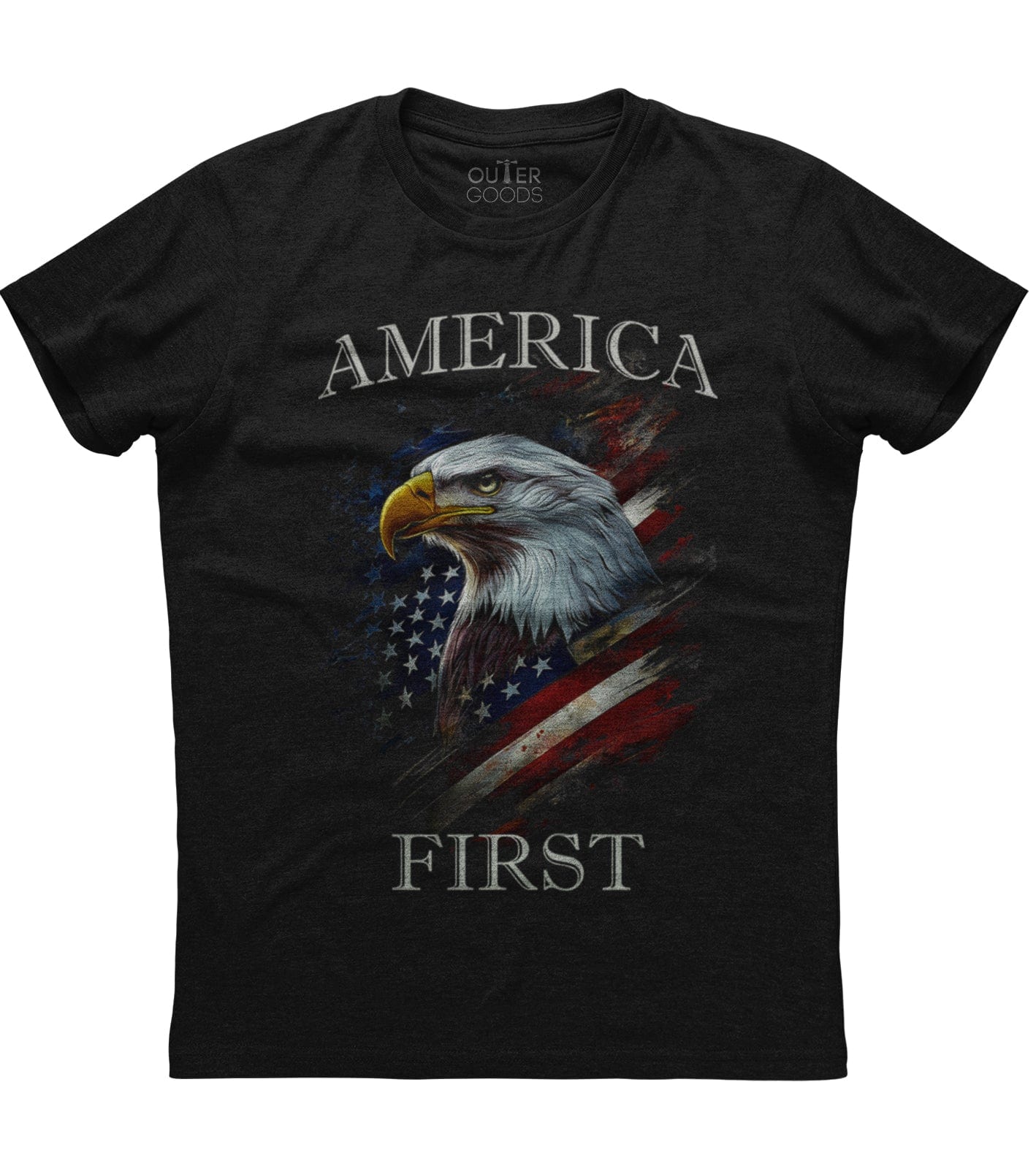 America first us flag eagle t-shirt (o) – Outergoods