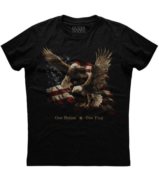One Nation One Flag American Flag T-Shirt (O)