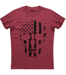 American Flag Skull Patriotic T-Shirt (O)