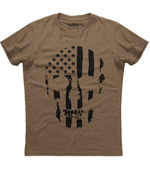 American Flag Skull Patriotic T-Shirt (O)