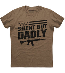 Silent But Dadly American Flag Gun T-Shirt (O)