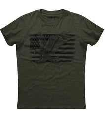 American Flag With Eagle Patriotic T-Shirt (O)