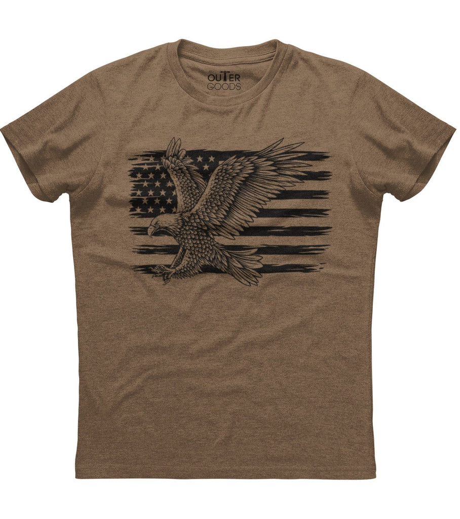 American Flag With Eagle Patriotic T-Shirt (O)