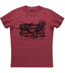 American Flag Eagle Grunge Patriotic T-Shirt (O)