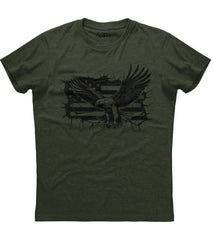 American Flag Eagle Grunge Patriotic T-Shirt (O)