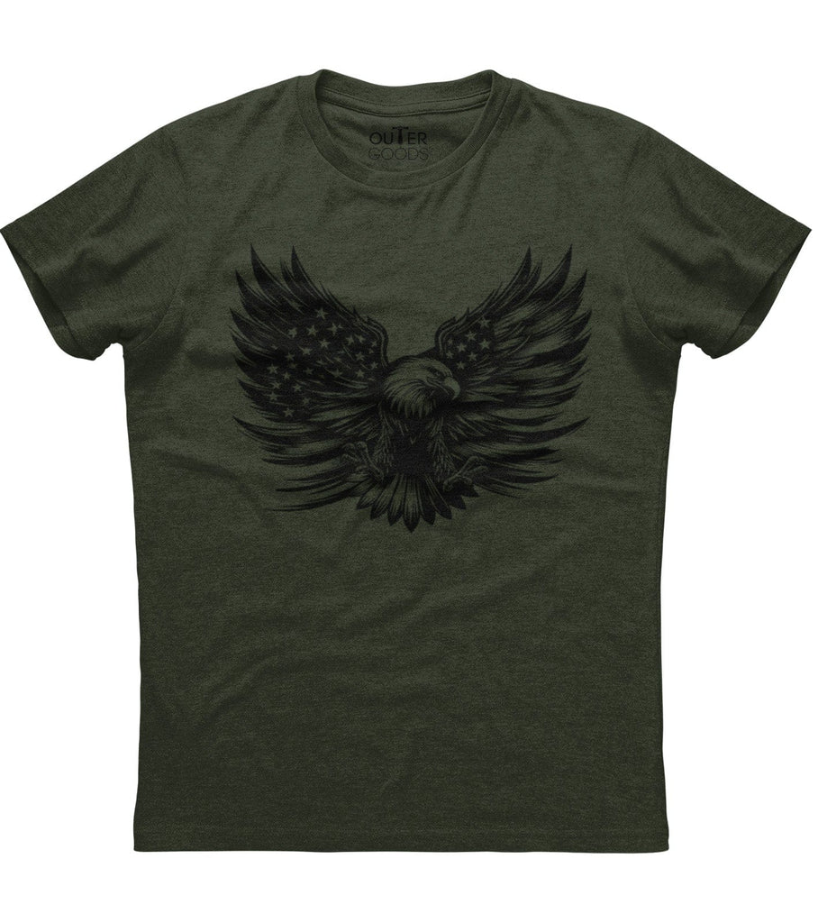 Eagle Soaring American Flag Wings Patriotic T-Shirt (O)