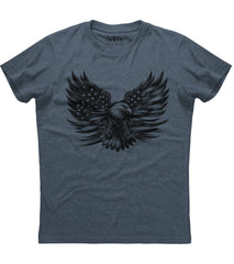 Eagle Soaring American Flag Wings Patriotic T-Shirt (O)