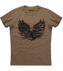 Eagle Soaring American Flag Wings Patriotic T-Shirt (O)