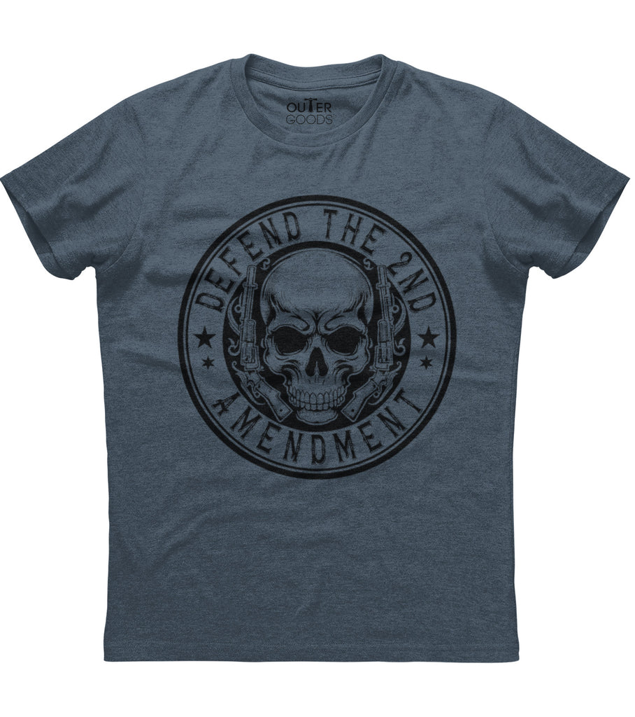 Defend The Second Amendment Skull T-Shirt (O)