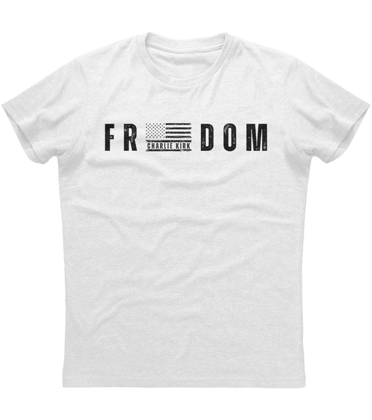 Charlie Kirk Freedom American Flag T-Shirt (O)
