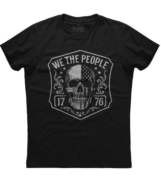 We The People 1776 Flag Skull T-shirt (O)