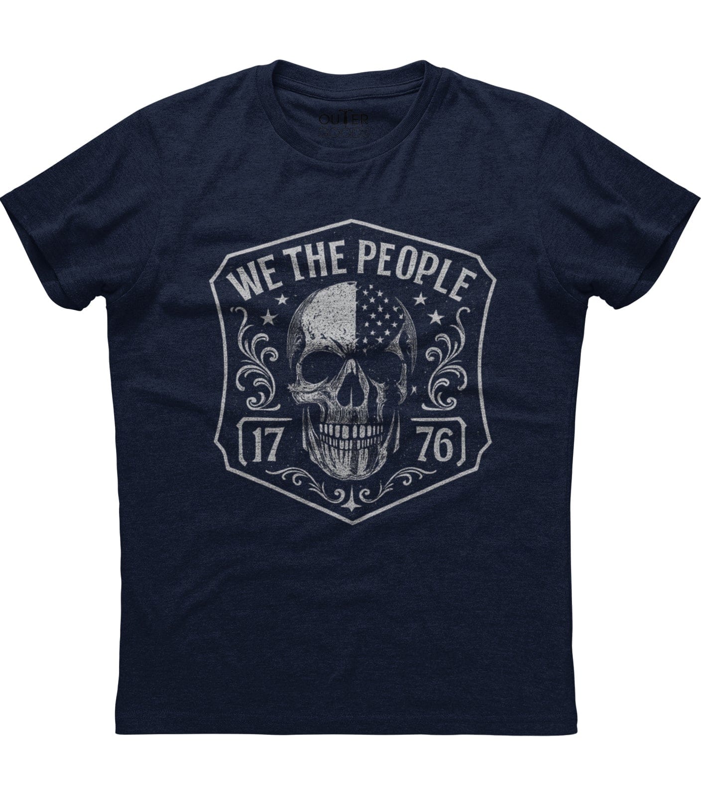 We The People 1776 Flag Skull T-shirt (O)