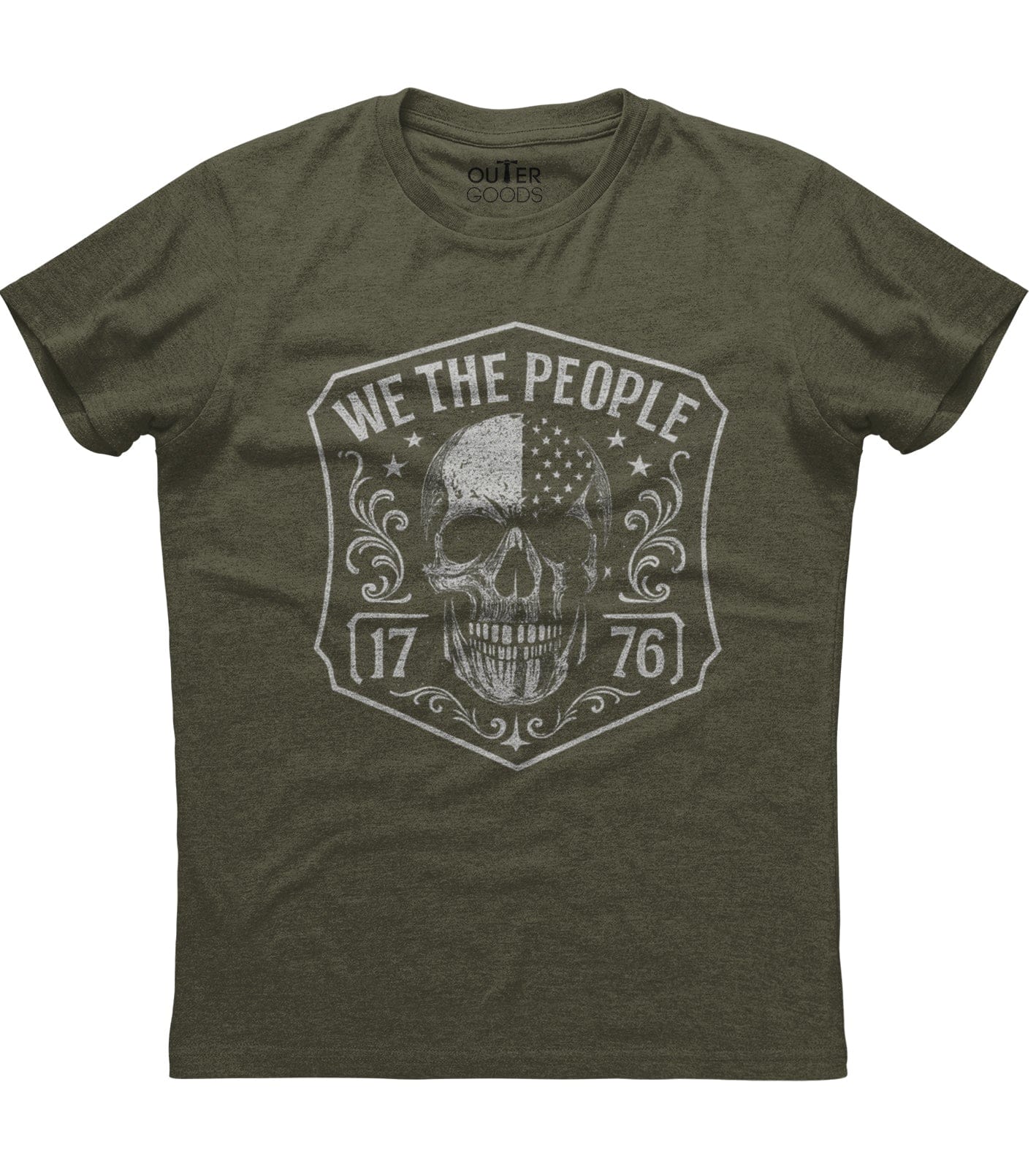 We The People 1776 Flag Skull T-shirt (O)