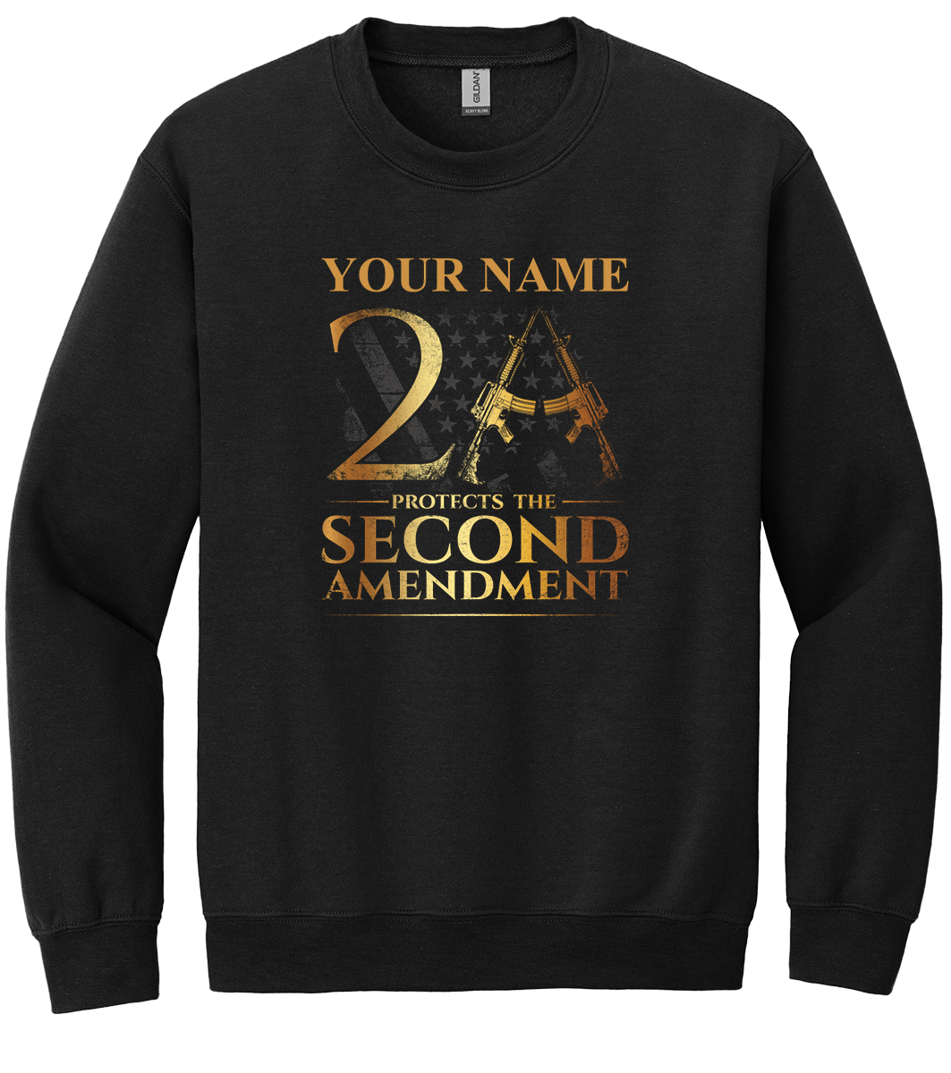 Custom Name Protects The Second Amendment 2A T-Shirt (CN) (O)