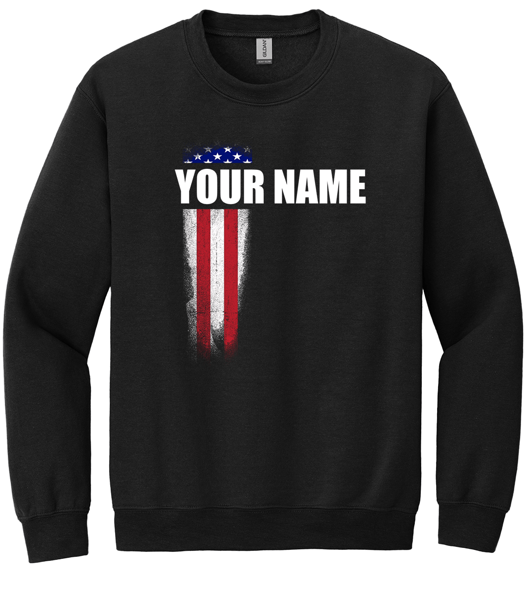 American Flag Custom Name T-Shirt (CN) (O)