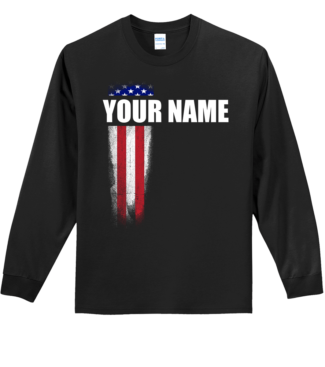 American Flag Custom Name T-Shirt (CN) (O)