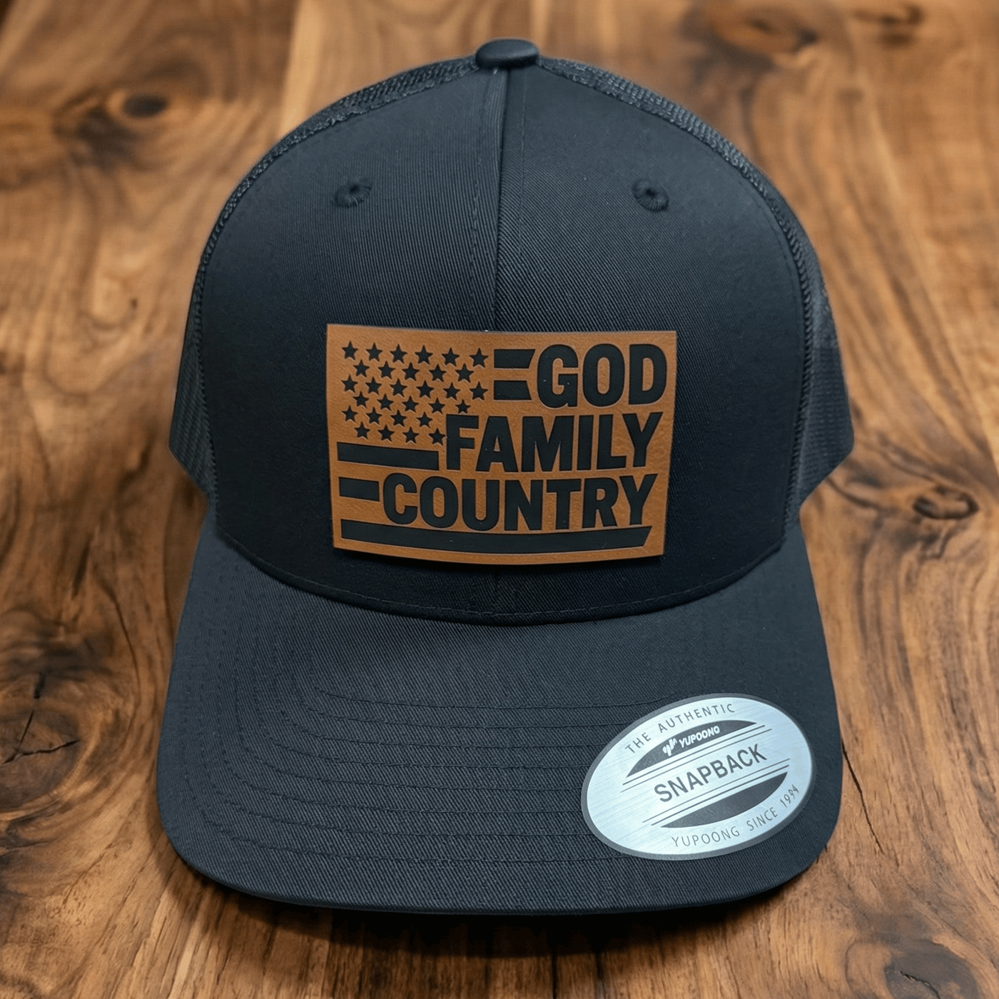 God Family Country Charlie Kirk Leatherette Patch Hat (O)