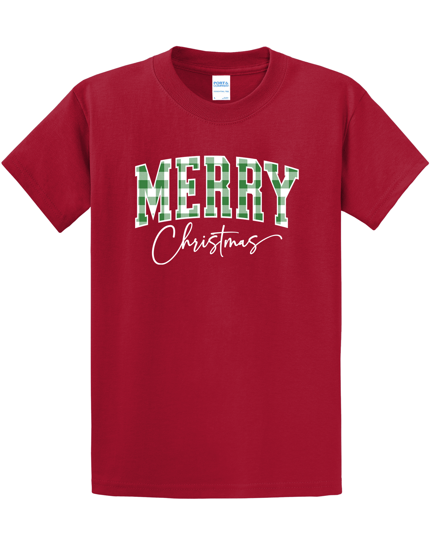 Merry Christmas Plaid Crewneck Sweatshirt (O)