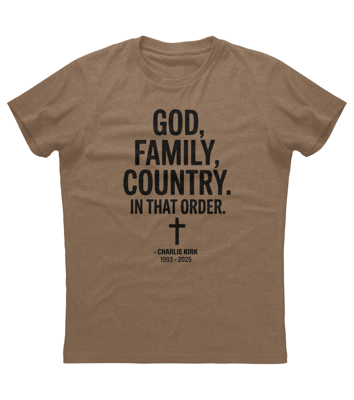 God Family Country In That Order Charlie Kirk Memorial T-shirt (O)