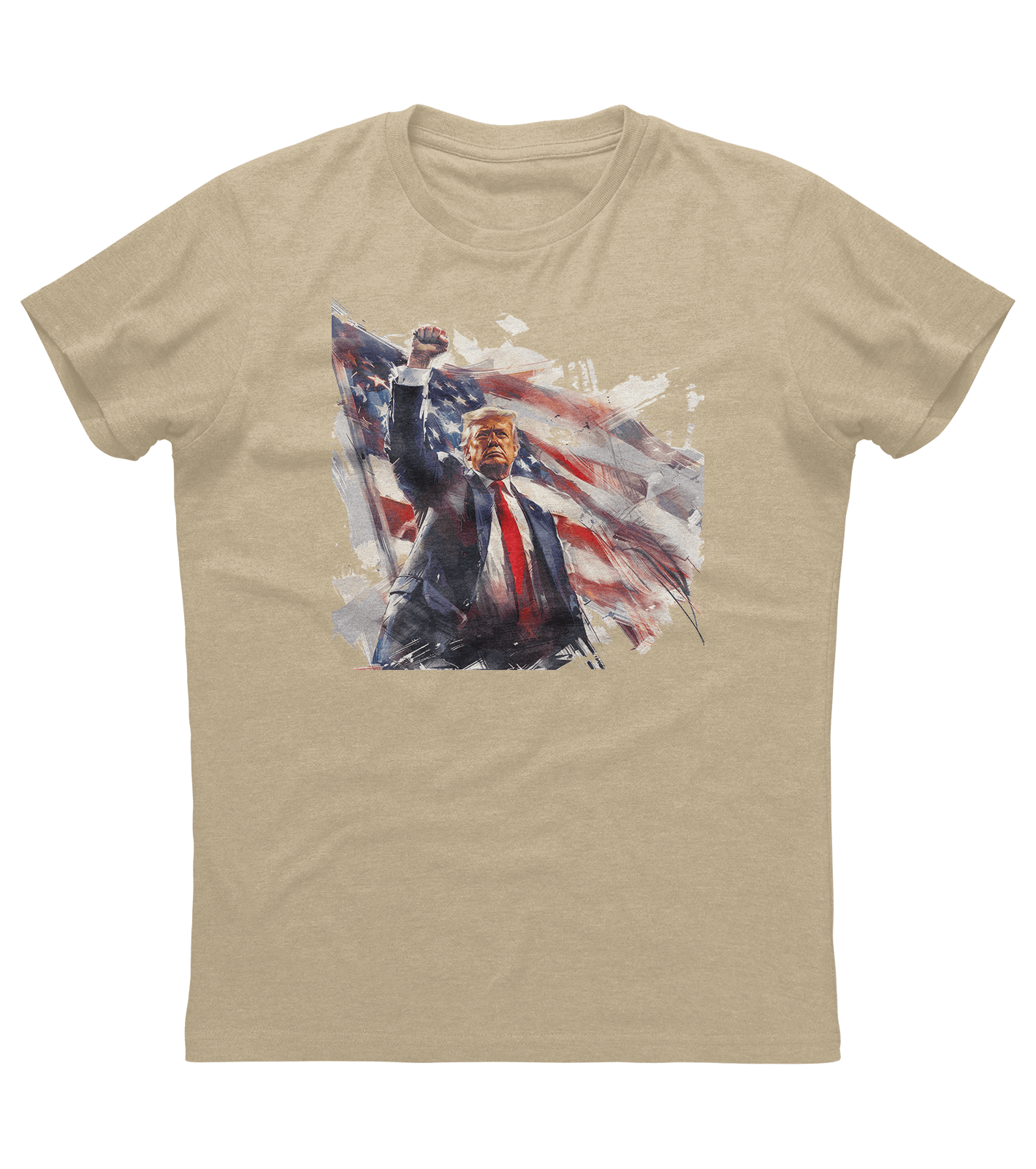 Donald Trump USA American Flag T-shirt (O)