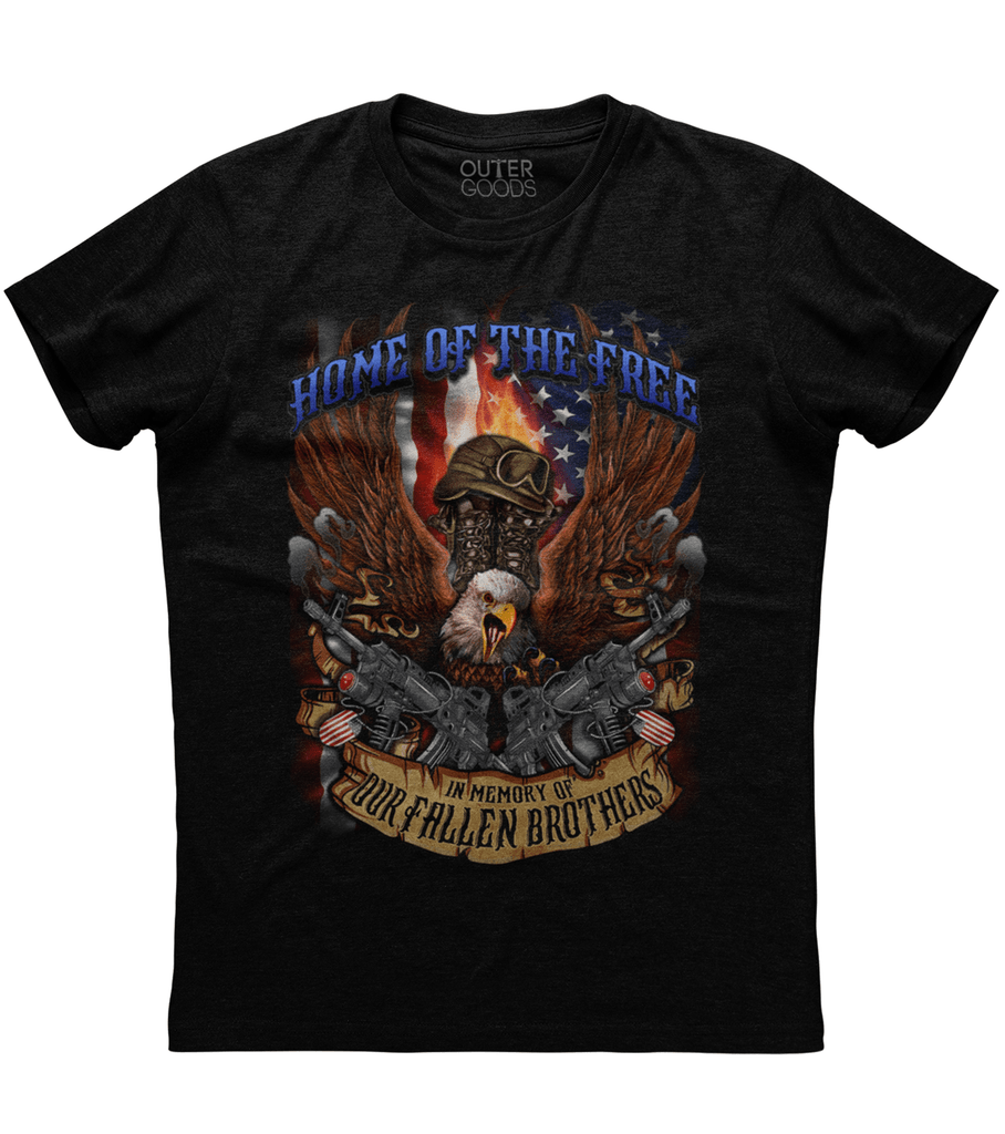 Home Of The Free In Memory Of Our Fallen Brothers T-shirt (O)