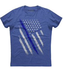 The American Flag Blue Line Patriotic T-shirt (O)